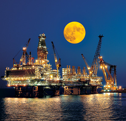 Нефтяные промыслы в Каспийском море