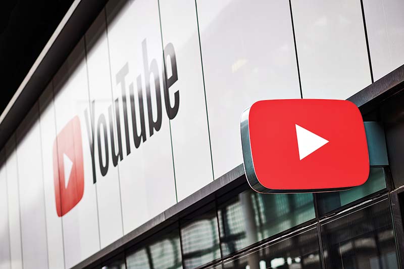 LONDON, UNITED KINGDOM - JUNE 4: Detail of the YouTube logo outside the YouTube Space studios in London, taken on June 4, 2019. (Photo by Olly Curtis/Future via Getty Images)