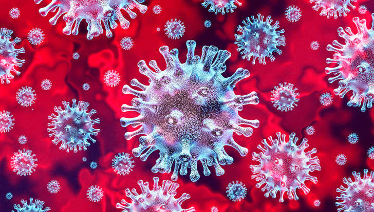 Рынок коммерческой недвижимости Coronavirus outbreak and coronaviruses influenza background as dangerous flu strain cases as a pandemic medical health risk concept with disease cells as a 3D render
