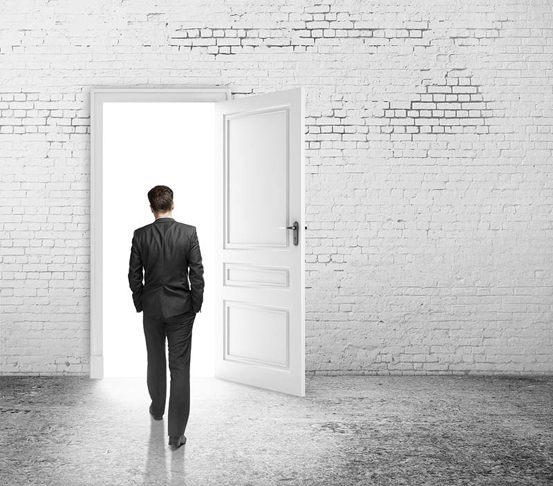 opened door